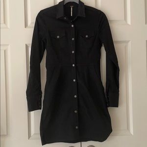 Free People Black Denim Dress